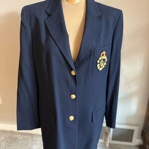 Vtg Y2K Lauren Ralph Lauren Navy Blazer Dress Nautical